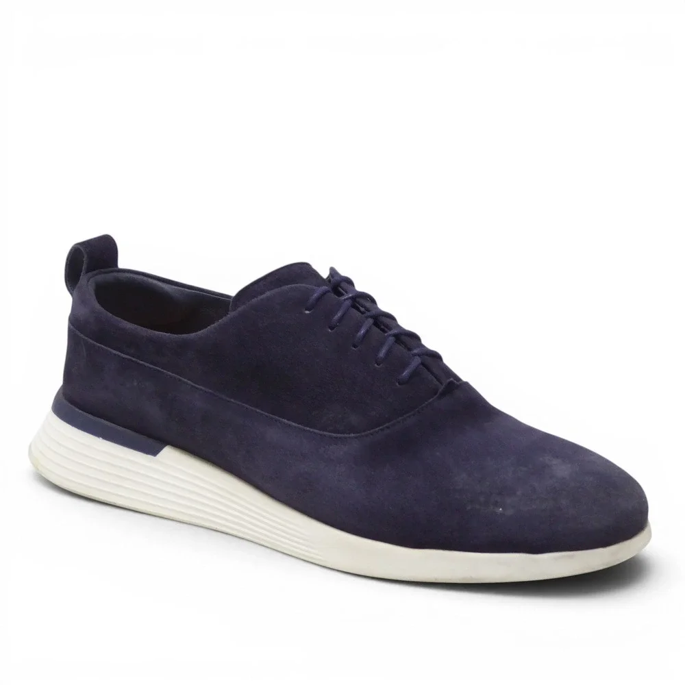 Wolf & Shepherd Mens Crossover Oxford Shoes Navy Suede Lace Up 8